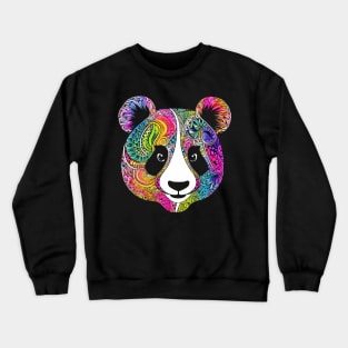 Colorful Zen Mandala Panda Bear Drawing Crewneck Sweatshirt